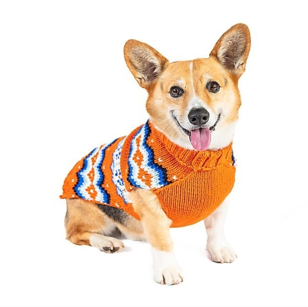 New! Chilly Dog Wool Orange Dog Sweater Size M